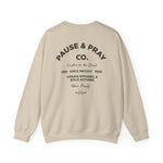 PAUSE AND PRAY Cozy Unisex Crewneck Sweatshirt