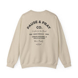 PAUSE AND PRAY Cozy Unisex Crewneck Sweatshirt