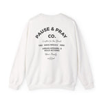 PAUSE AND PRAY Cozy Unisex Crewneck Sweatshirt