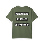 O1G Unisex Inspirational T-Shirt - 'Never 2 Fly 2 Pray'